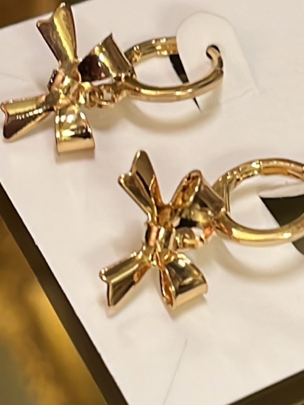 Gold Bow Hoop Earrings